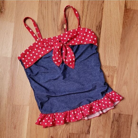 Frankie & Daisy 40s Style Pin up Tankini Top - Picture 5 of 6